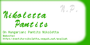 nikoletta pantits business card